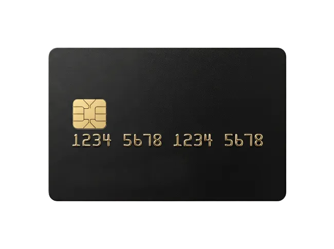 Blank Black Credit Card with Gold Chip
