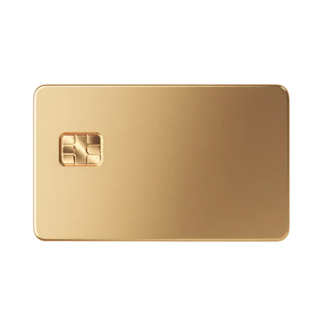 Blank Gold Credit Card with Smart Chip