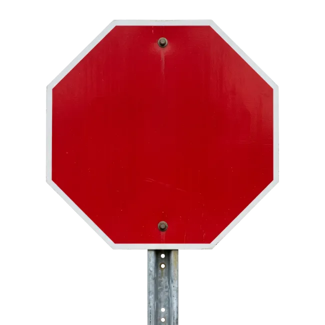 Blank Red Octagon Sign