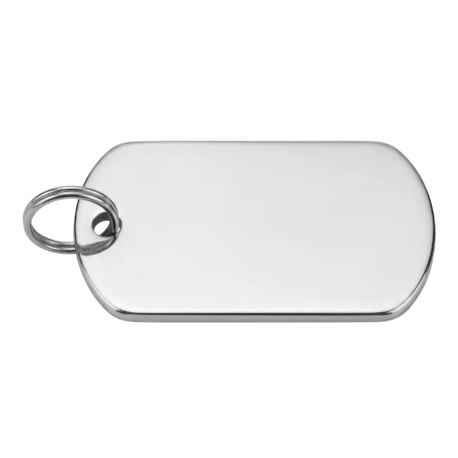 Blank Silver Metal Dog Tag