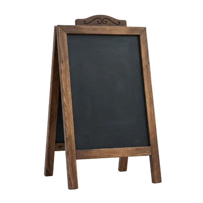 Blank Wooden A-Frame Chalkboard
