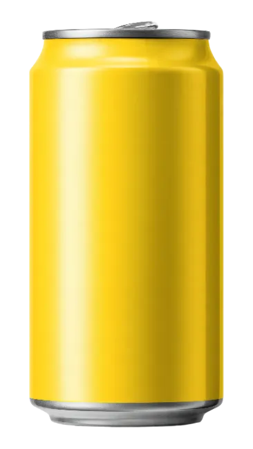 Blank Yellow Aluminum Beverage Can