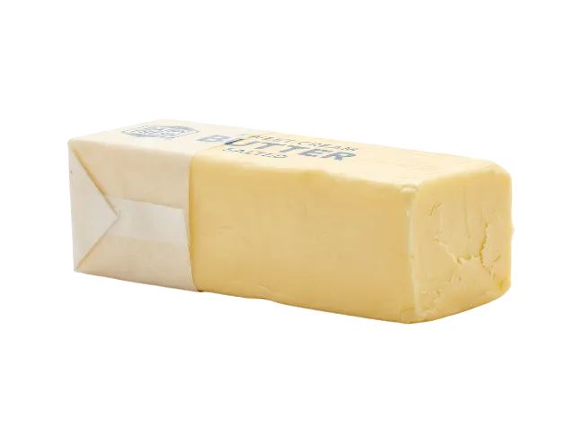 Block of salted sweet cream butter