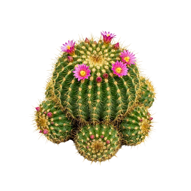 Blooming Cactus Plant with Pink Flowers