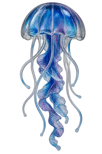 Blown Glass Jellyfish Sculpture