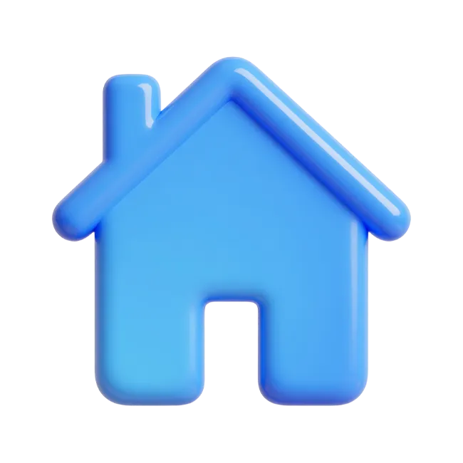 Blue 3D House Icon