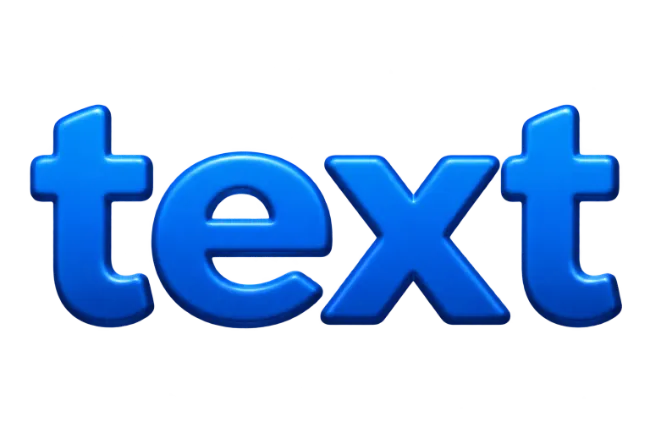Blue 3D Text Typography