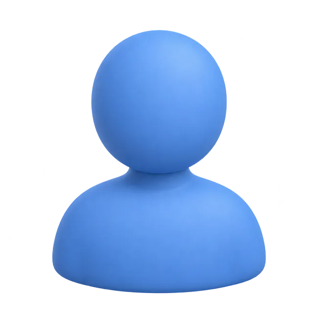 Blue 3D User Profile Avatar Icon