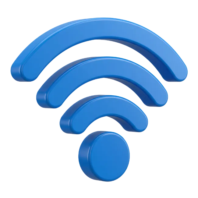 Blue 3D WiFi Network Signal Icon