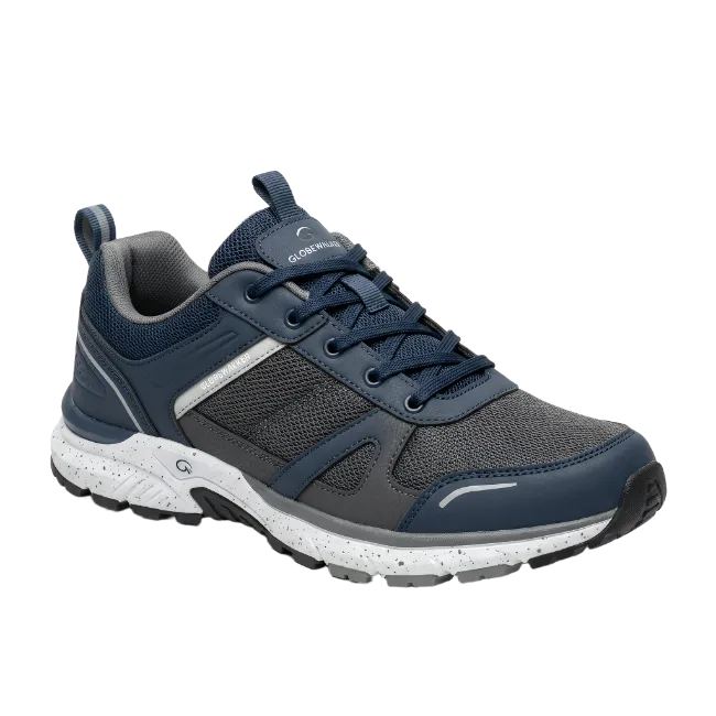 Blue and grey athletic walking sneaker shoe