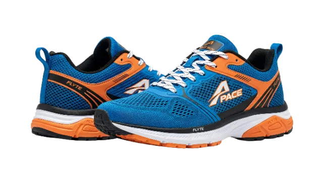 Blue and Orange Running Shoes