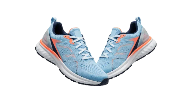 Blue and Orange Running Shoes