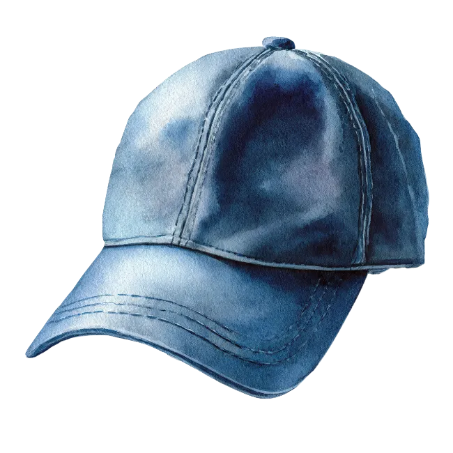 Blue Baseball Cap Watercolor Illustration