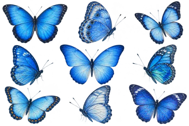 Blue Butterflies Collection