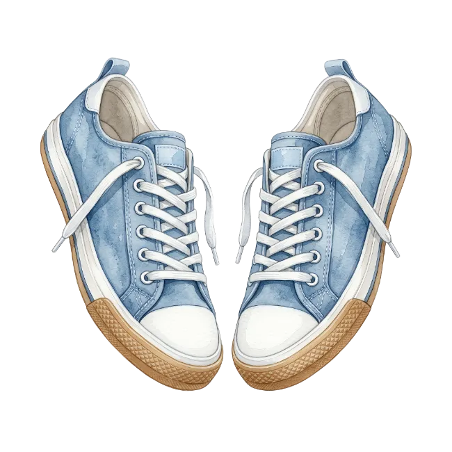 Blue Canvas Sneakers Pair