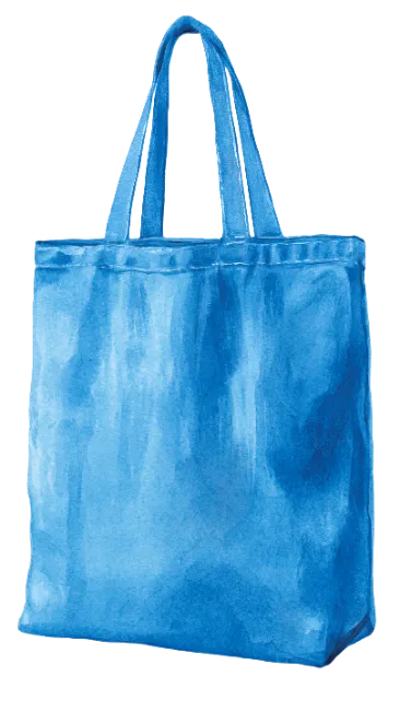 Blue Canvas Tote Bag Illustration