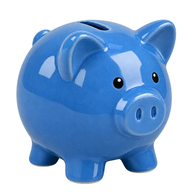Blue Ceramic Piggy Bank