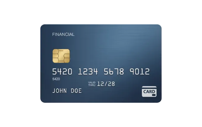 Blue Credit Card with Gold Chip