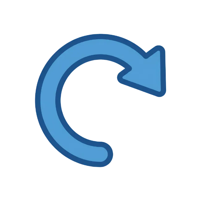 Blue Curved Arrow Refresh Icon