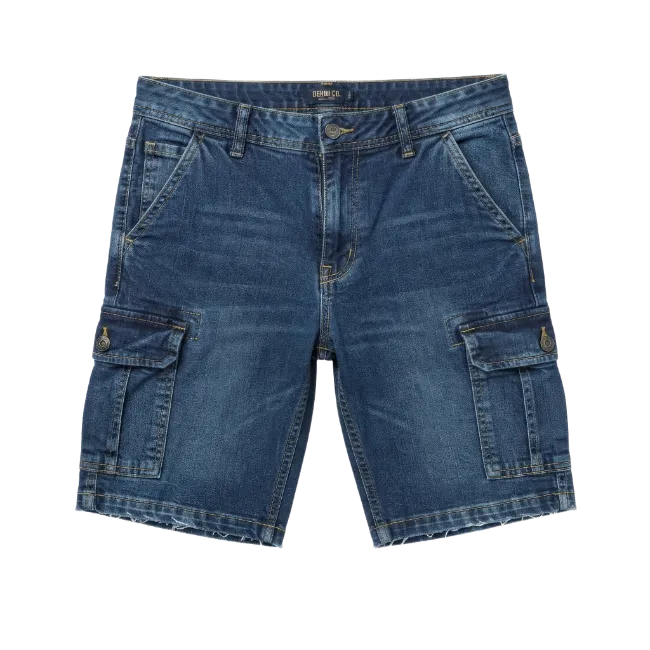 Blue Denim Cargo Shorts