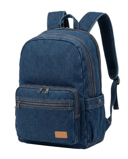 Blue Denim School Backpack