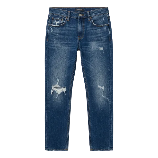 Blue Distressed Denim Jeans