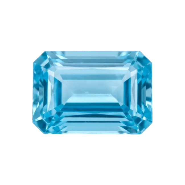 Blue Emerald Cut Gemstone