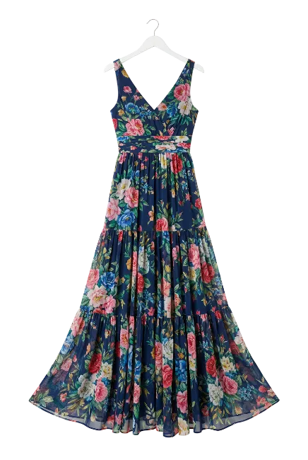 Blue Floral Maxi Dress