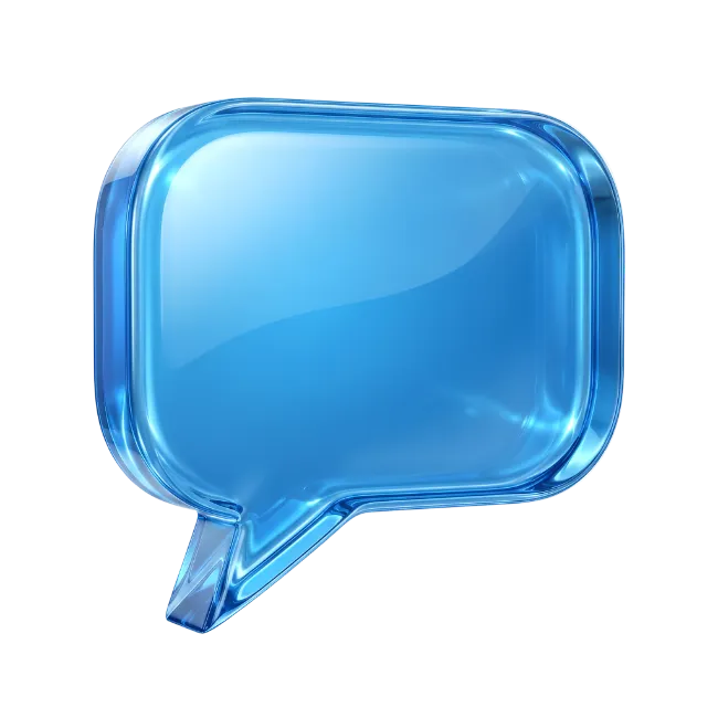Blue Glass Speech Bubble