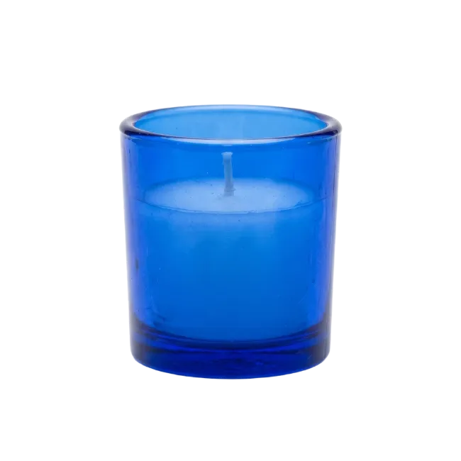 Blue Glass Votive Candle