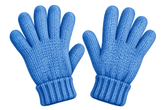 Blue Knitted Winter Gloves
