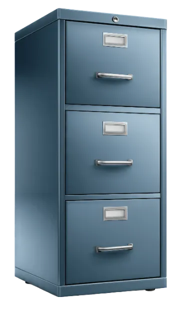 Blue Metal Office File Cabinet
