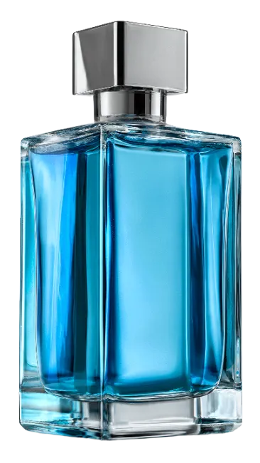 Blue Perfume Bottle in Square Glass