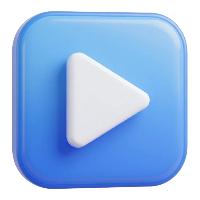 Blue Play Button Icon