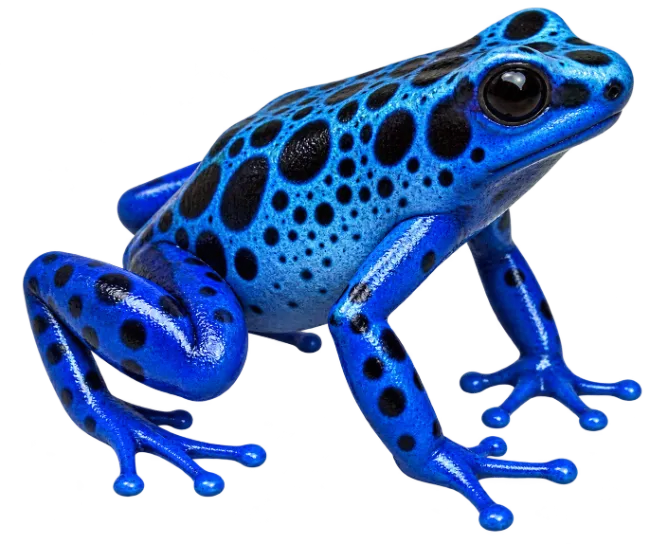 Blue Poison Dart Frog with Black Spots
