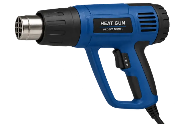 Blue professional heat gun for industrial and DIY work