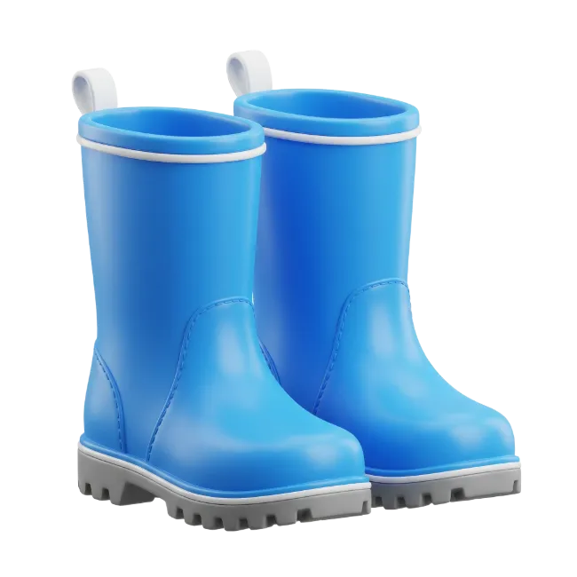 Blue Rain Boots Pair