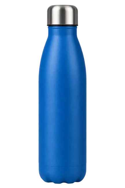 Blue Reusable Water Bottle with Silver Cap