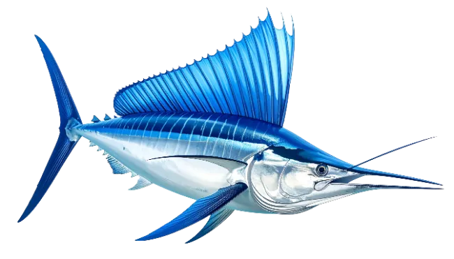Blue Sailfish Swimming