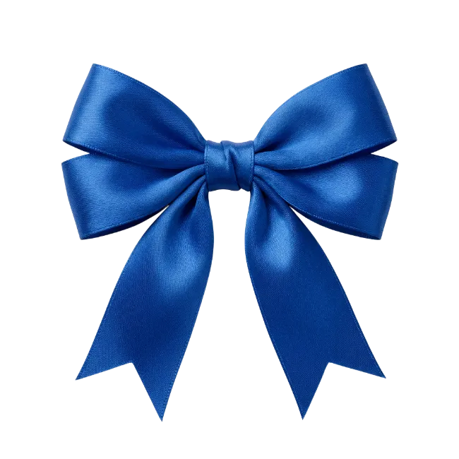 Blue Satin Ribbon Bow