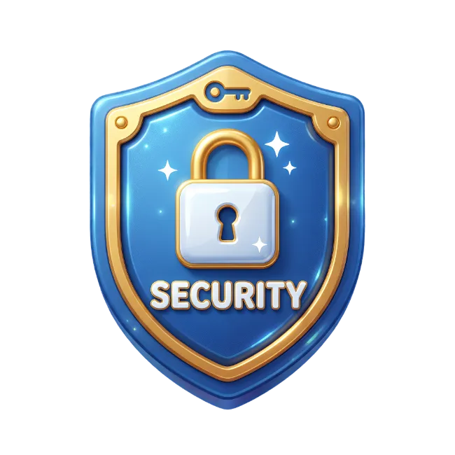 Blue Security Shield Icon with Padlock