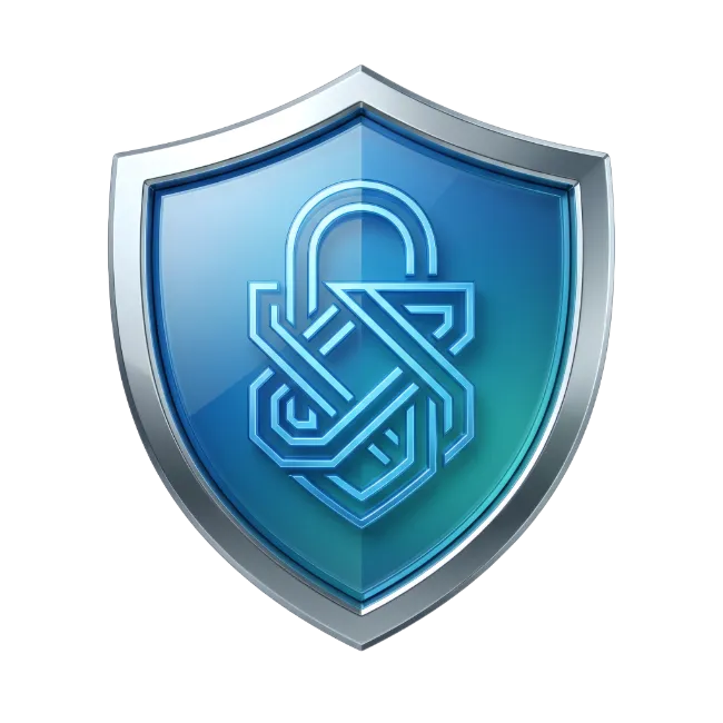 Blue Security Shield With Abstract Lock Symbol