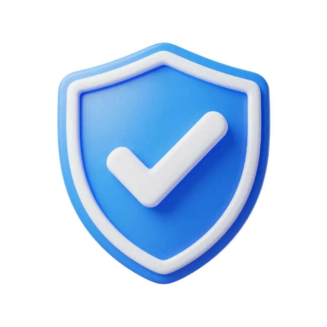 Blue Security Shield with Checkmark