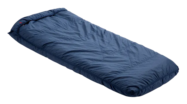 Blue sleeping bag for camping