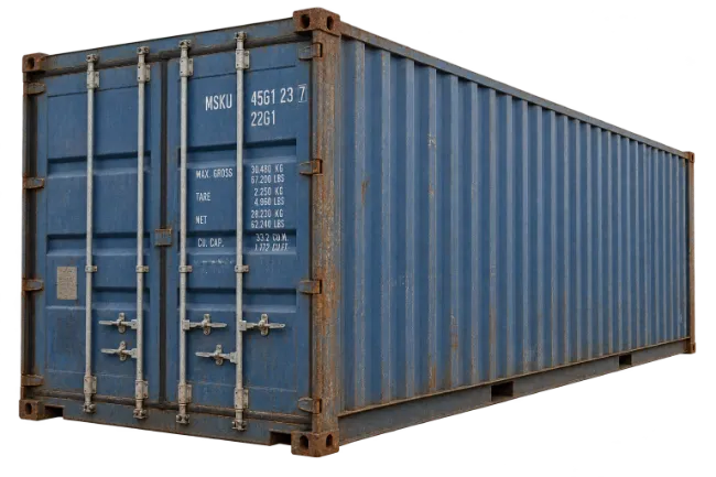 Blue Steel Cargo Freight Shipping Container