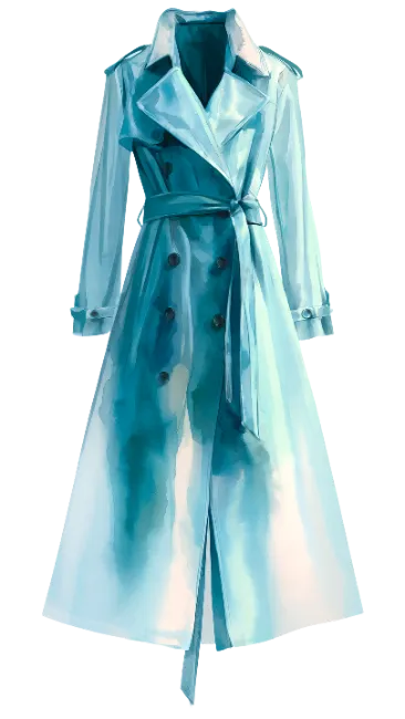 Blue Trench Coat Isolated