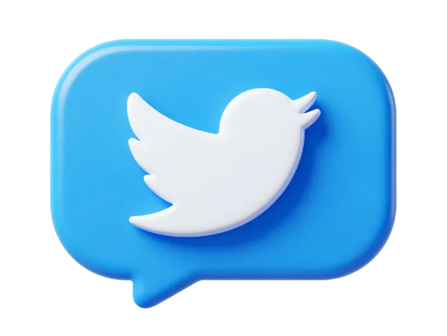 Blue Twitter Bird Speech Bubble Icon