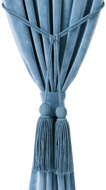 Blue Velvet Curtains With Tassels