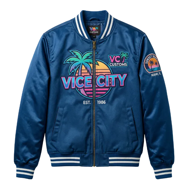 Blue Vice City Bomber Jacket