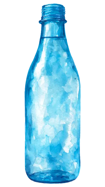 Blue Watercolor Bottle